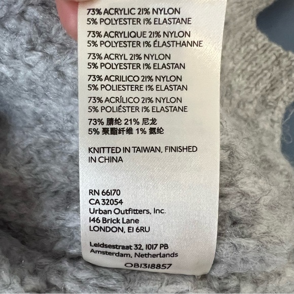 Free People NWT Blue Bell V-Neck Oversized Sweater ~ Gray ~ L - Picture 14 of 16